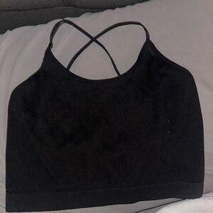 Black Strappy Crop Top